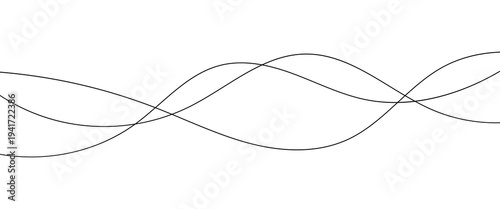 Technology abstract lines on white background. Undulate Grey Wave Swirl, frequency sound wave, twisted curve lines with blend effect.