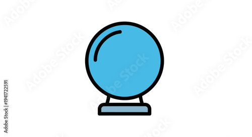 Clear blue orb illustration for prediction and fortune telling concept