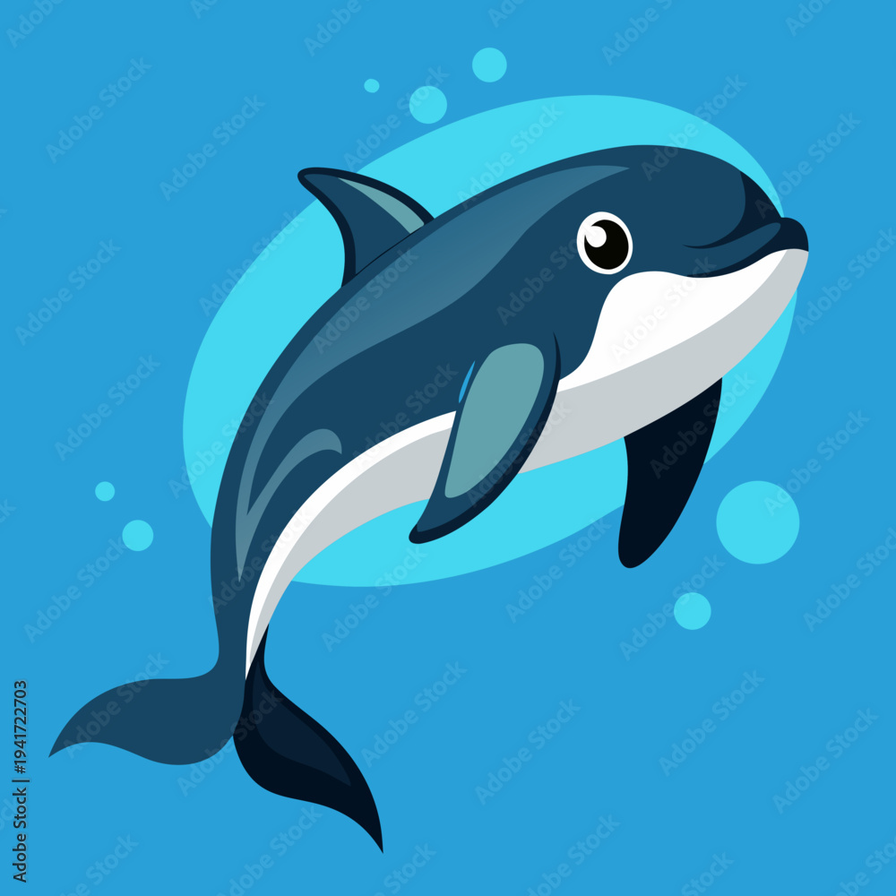 Obraz premium Playful Dolphin Leaping in Blue Ocean Waters