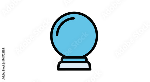 Cartoon crystal ball icon vector illustration isolated on white