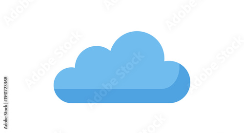 Blue cloud icon illustration on white background for digital concepts