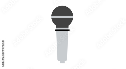 Professional microphone illustration isolated on white background for design and use