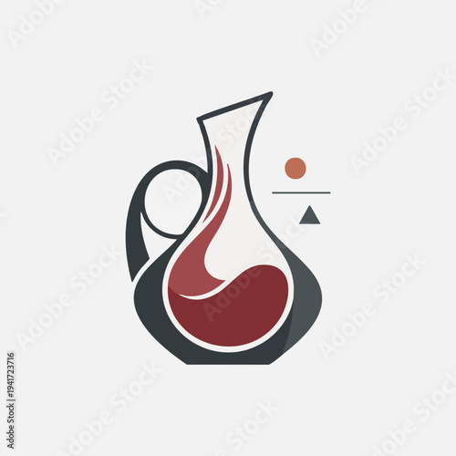 wine decanter bottle wine minimal vector