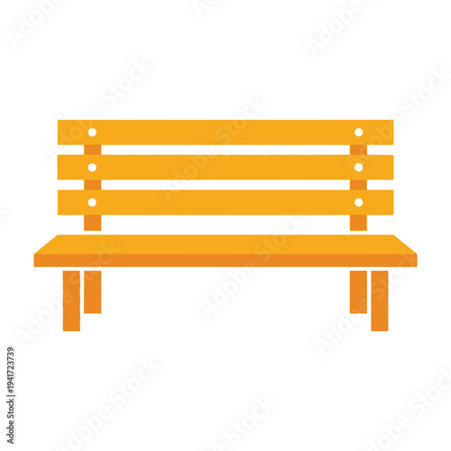 Yellow park bench icon