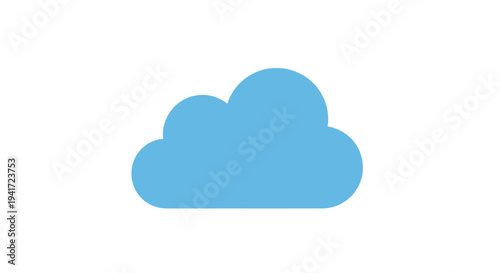 Blue cloud icon simple illustration on white background for digital design
