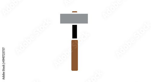 Isolated hammer illustration against white background for construction concepts