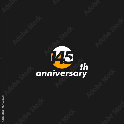 professional 145th anniversary logo,145th anniversary symbol,icon,celebrating 105th anniversary,105th anniversary logo,vector,illustration, logo, graphic, celebration, vector, background, banner