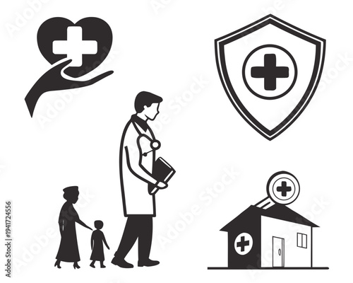 Medical professionals providing healthcare and protection