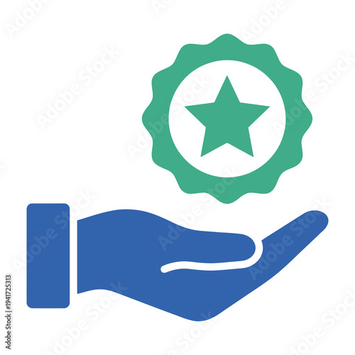 Valokuva Hand holding star badge symbol