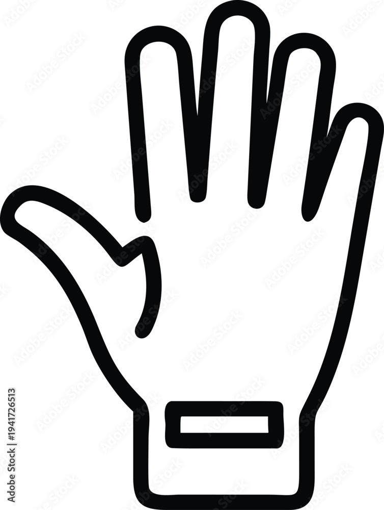 Obraz premium Vector hand icon, palm showing, black outline