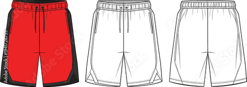 Flat Fashion Technical Sketch of Men's Quilted Puffer Vest and Winter Body Warmer Template