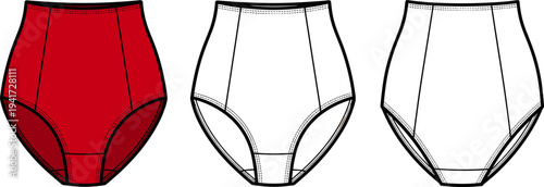 Infant Henley Ribbed Bodysuit Flat Vector Illustration, Newborn Baby Romper Technical Sketch