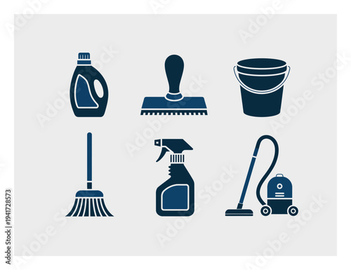 Collection of Cleaning Tools and Supplies