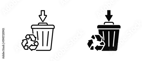 Waste Reduction icon set with style outline and solid. vector simple elements for design and presentation.