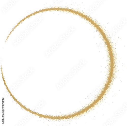 Golden Circle on White Background