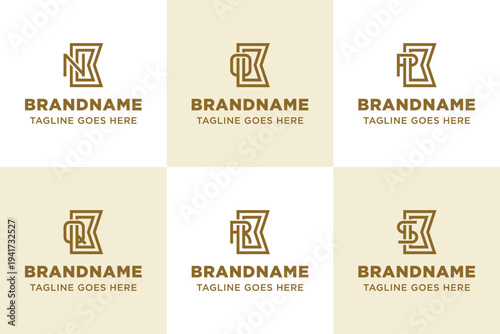 Letters NKK OKK PKK QKK RKK SKK Monogram Logo Set