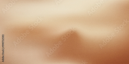 Soft brown gradient background with warm beige and cream tones and golden highlights. Latte bg with smooth grainy noise texture  elegant blurry waves. Luxury aesthetic poster. 3D vector backdrop