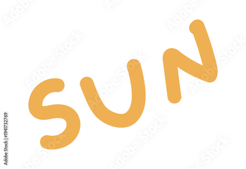 Retro sun lettering sticker design