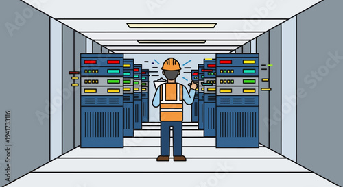 IT Specialist in Server Room.