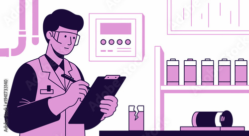 Lab Technician Examining Samples.