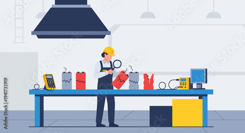 Mechanic Inspecting Car Parts.