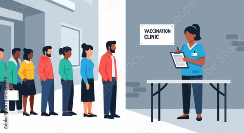 People Waiting for Vaccination.