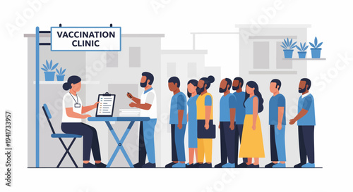 People Waiting for Vaccination.