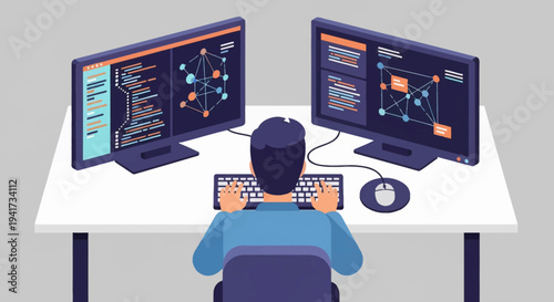 Programmer Working on Computer.