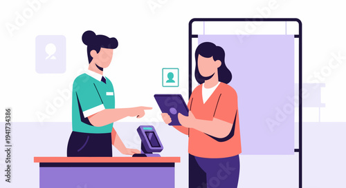 Woman Making Card Payment.