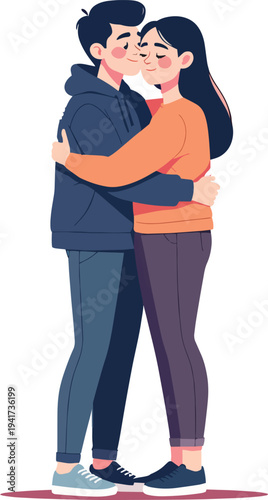 due persone che si abbracciano uomo donna amici amanti parenti fidanzati marito e moglie vettoriale 