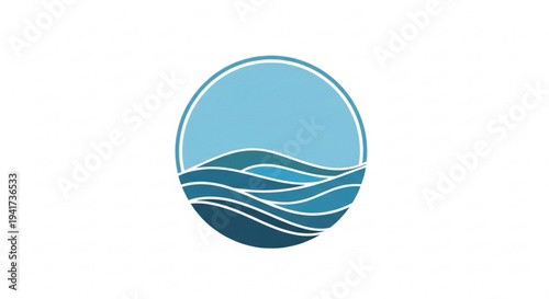 Calming ocean waves in soothing blue hues
