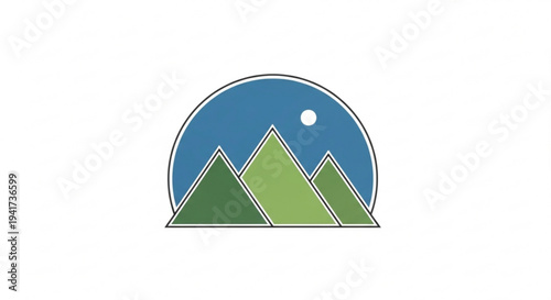 Serene mountain landscape with moonlit sky