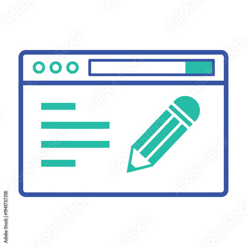 Web design edit concept with pencil icon