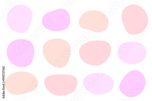 パステルカラー アイコン 抽象 フレーム セット シンプル 背景 デザイン　ピンク