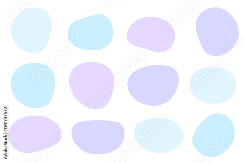 パステルカラー アイコン 抽象 フレーム セット シンプル 背景 デザイン　水色