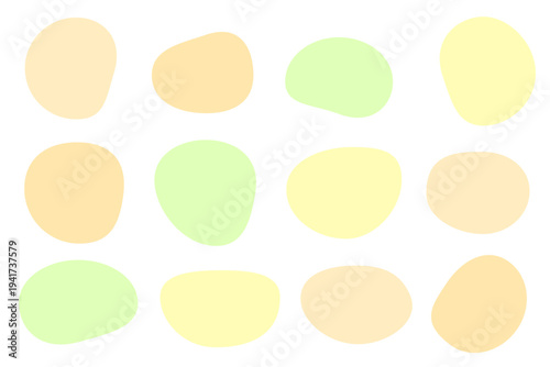 パステルカラー アイコン 抽象 フレーム セット シンプル 背景 デザイン　黄色