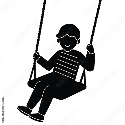 swing playing people silhouette. Good use for symbol, logo, web icon, mascot, sticker, sign, or any design you want