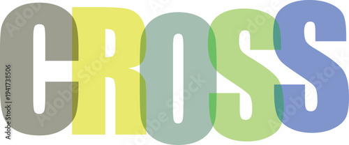 Multicolored Cross Word Logo Isolated on White