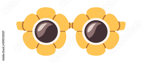 Party sunglasses with sunflowers frame