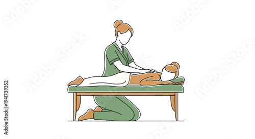 Professional therapist performing a relaxing back massage on a client.