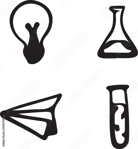 Hand Drown Vector illustration Silhouette education icon