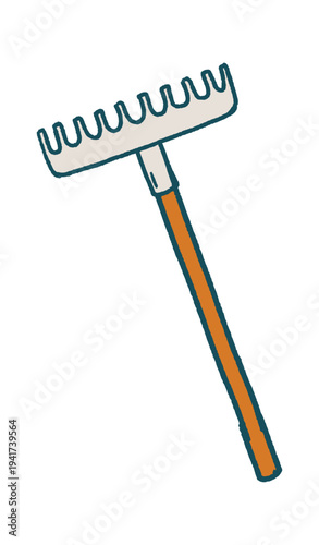Retro garden rake tool element