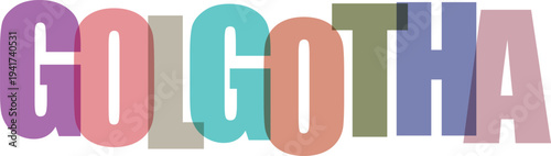 Multicolored Go Go Happy Text white background