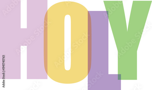 Holy Text Colorful Letters white background