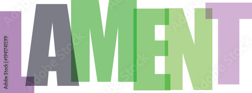 Lament Text on Colorful Background