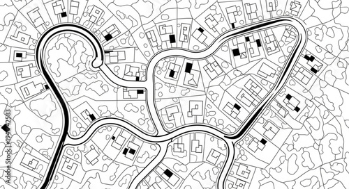 Detailed City Map Depicting Urban Planning and Infrastructure.