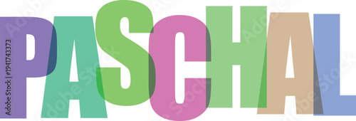 Multicolored Paschal Letters on White Background