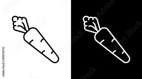 Carrot White Icon Set Design 