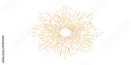 Sharp macro close-up of a decorative yellow star and wooden toothpick christmas tree decoration with a black ball isolated on a white background