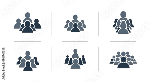 Diverse Group of People Icons Representing Community and Collaboration.